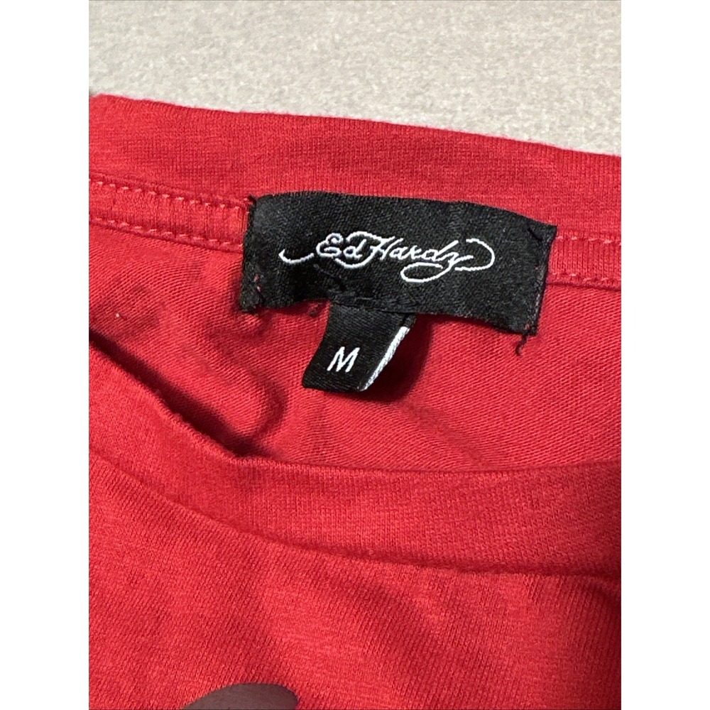 Ed Hardy Tattoo Graphic Y2K Festival Biker Crop Top Size Medium - Picture 2 of 5